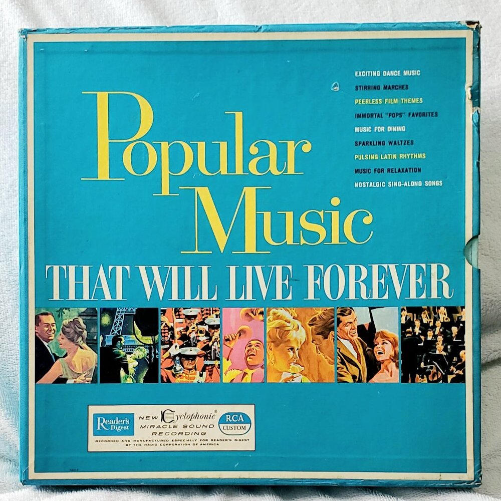 READER'S DIGEST "Popular Music That Will Live Forever" TEN 12" Vinyl LP- Box Set